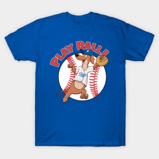 Dodgers Baseball Mascot Dodger Dog T-Shirt